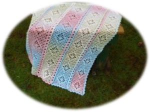 Crochet Lacy Diamonds Baby Blanket