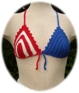 Red, White and Blue Bra Top