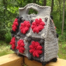 Crochet Popcorn Motif Clutch Bag