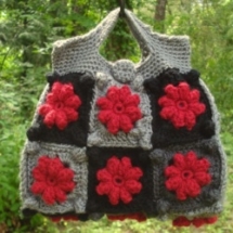 Crochet Popcorn Motif Clutch Bag