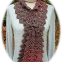 Crochet Lacy Keyhole Scarf