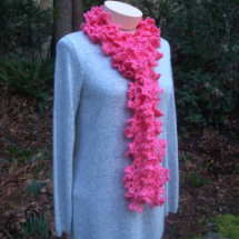 Crochet Ruffled Lace Scarf